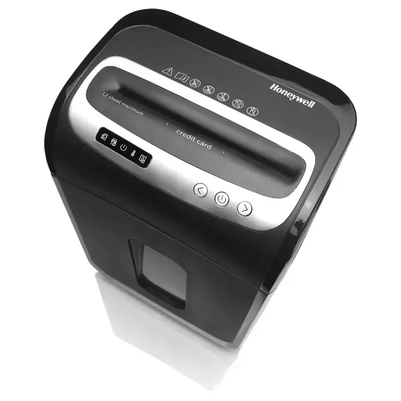 Honeywell 12 Sheet Micro Cut Paper Shredder for Home use Black: Automatic Start, Shreds Credit Cards, 5.28 Gallon Capacity