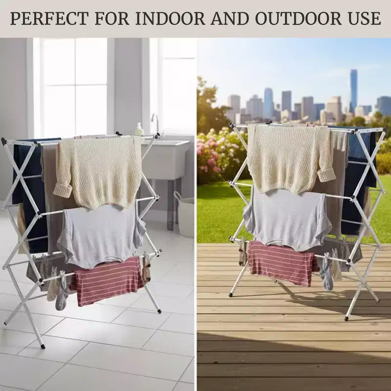 Lavish Home Collapsible Clothes Drying Rack, White