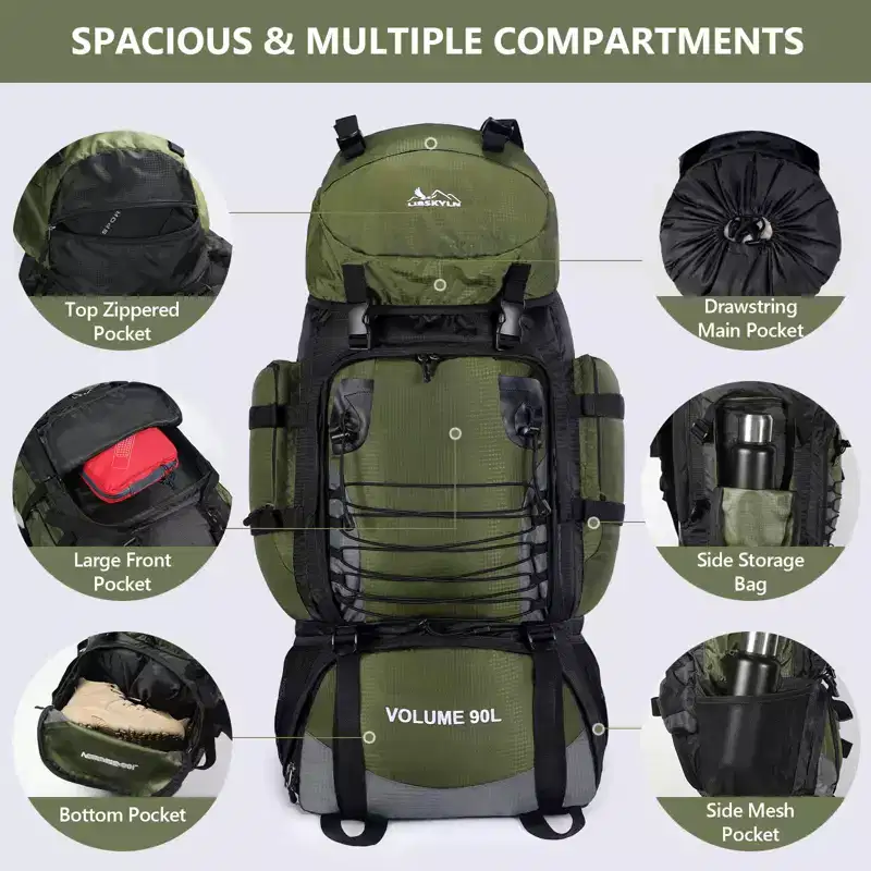 Narwey 90L Hiking Backpack, Camping Travel Backpack