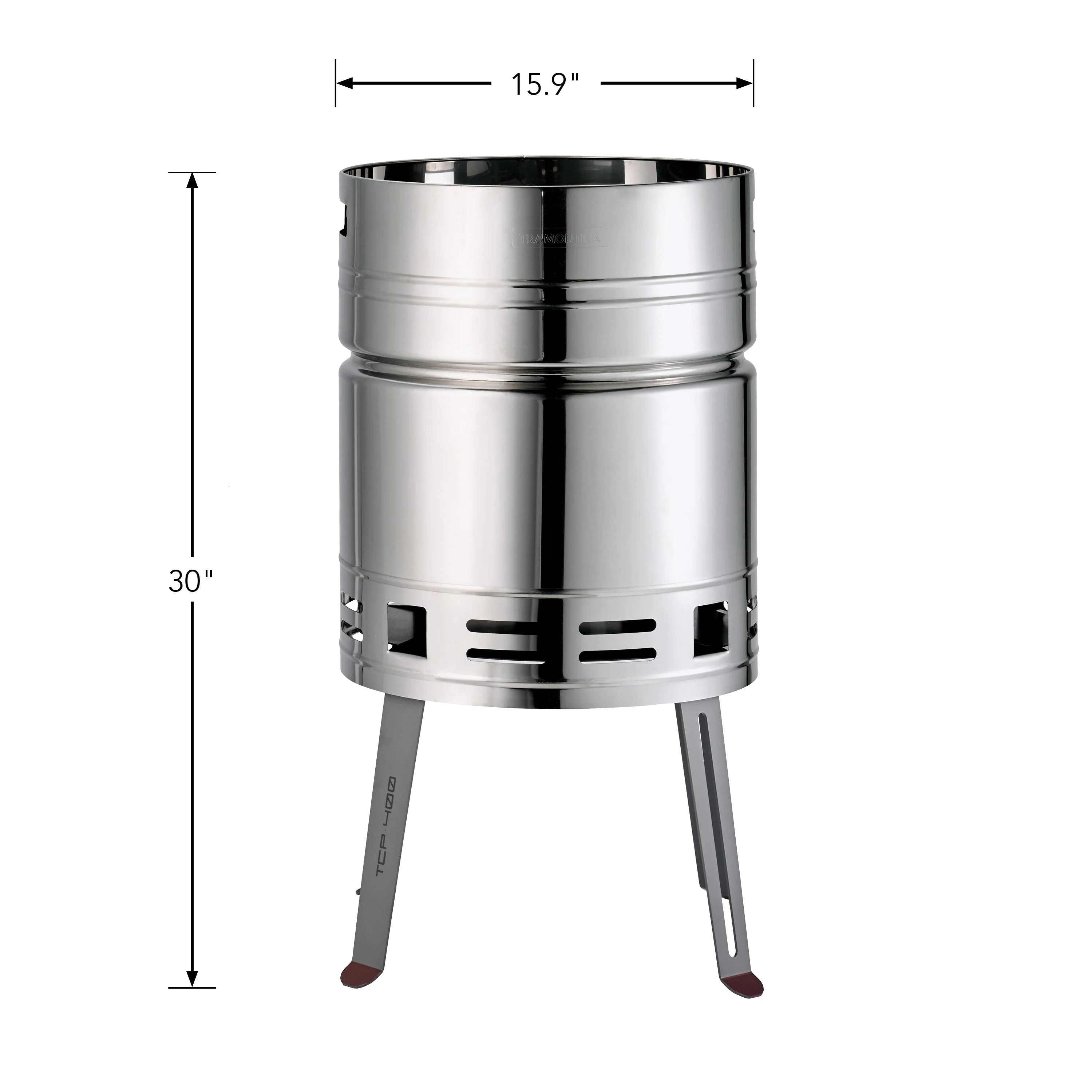 15.5 Inch Stainless Steel Round BBQ Charcoal Grill with Lid