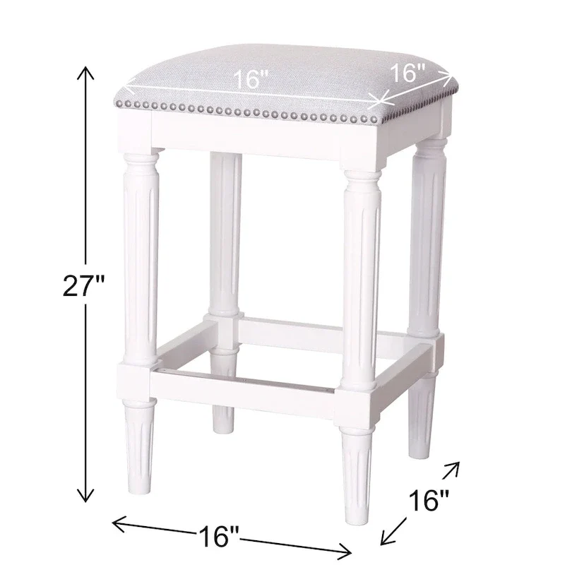 Solid Wood Square Upholstered Seat Bar Stool