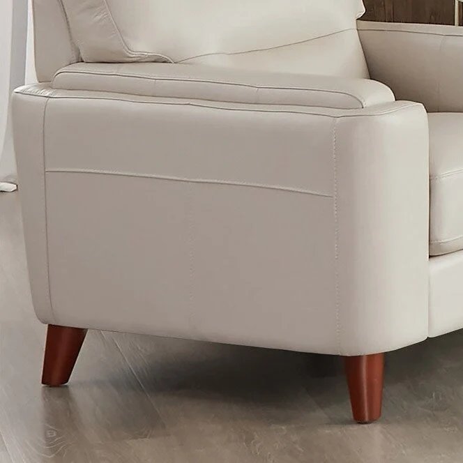 Hydeline Elm Top Grain Leather Chair With Feather, Memory Foam and Springs