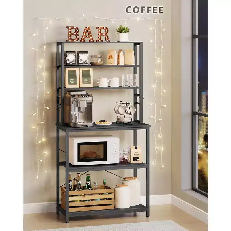 Baker's Rack Microwave Oven Stand – Kitchen Tall Utility Storage Shelf