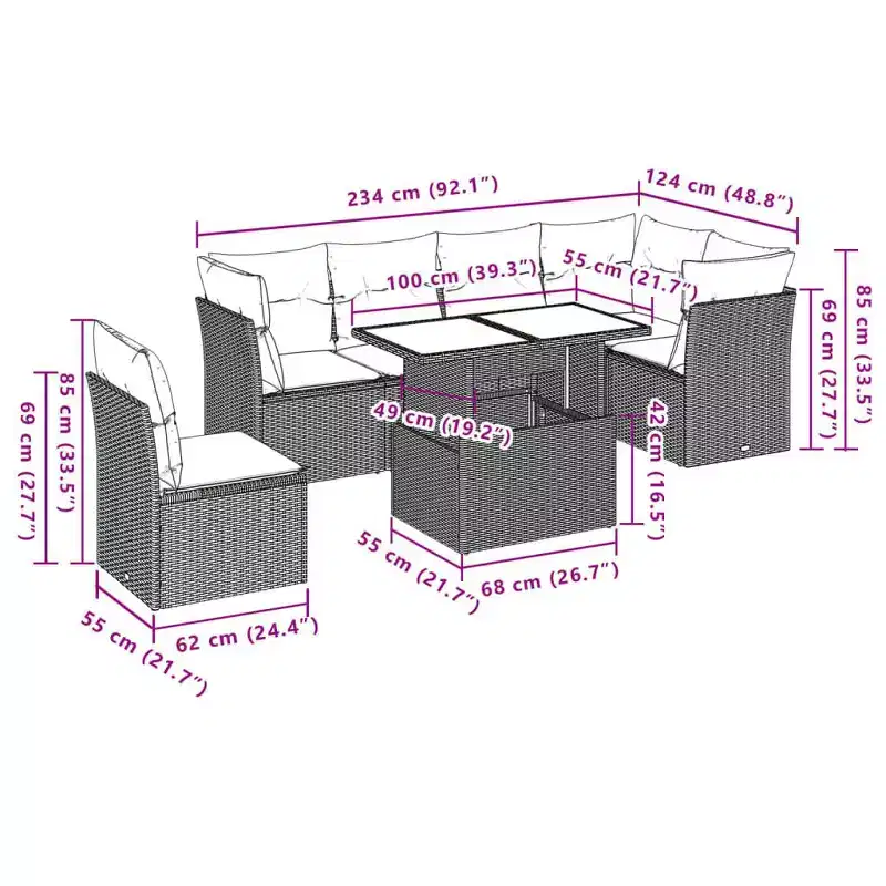 vidaXL Handy Patio Sofa Set with Cushions for Chilling Outside