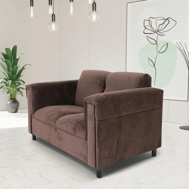 Coast to Coast Sofas Mid Century Modern Loveseat Sofa Solid Wood Frame Upholstered