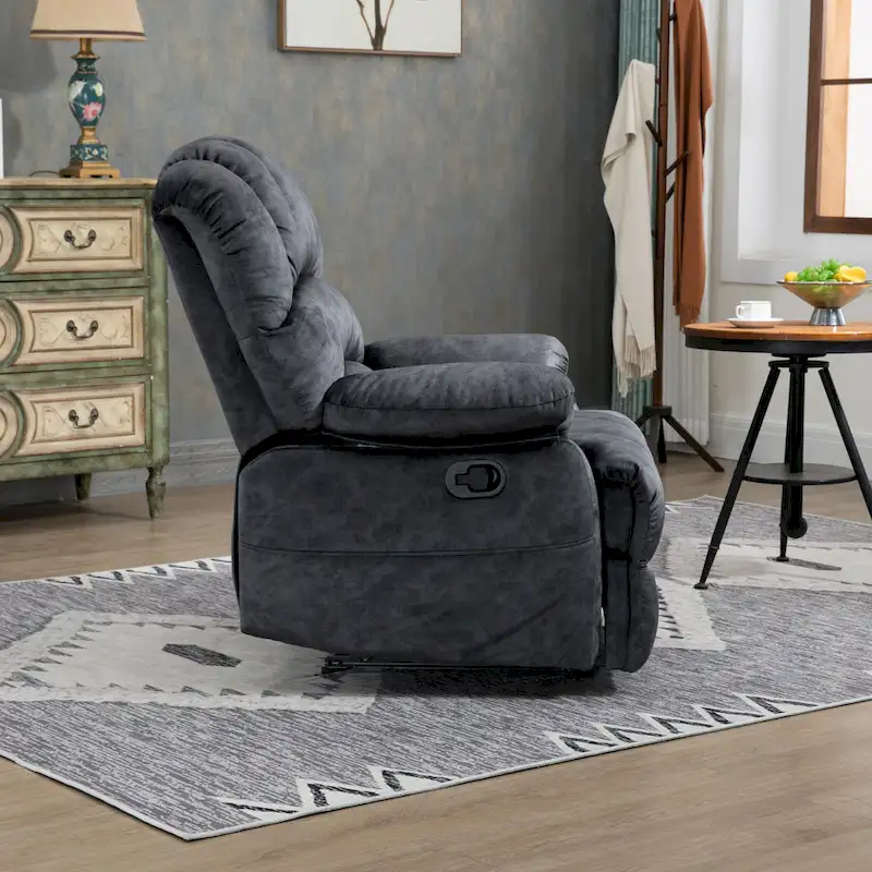 Extra-Large Manual Recliner Chair with Fabric Upholstery