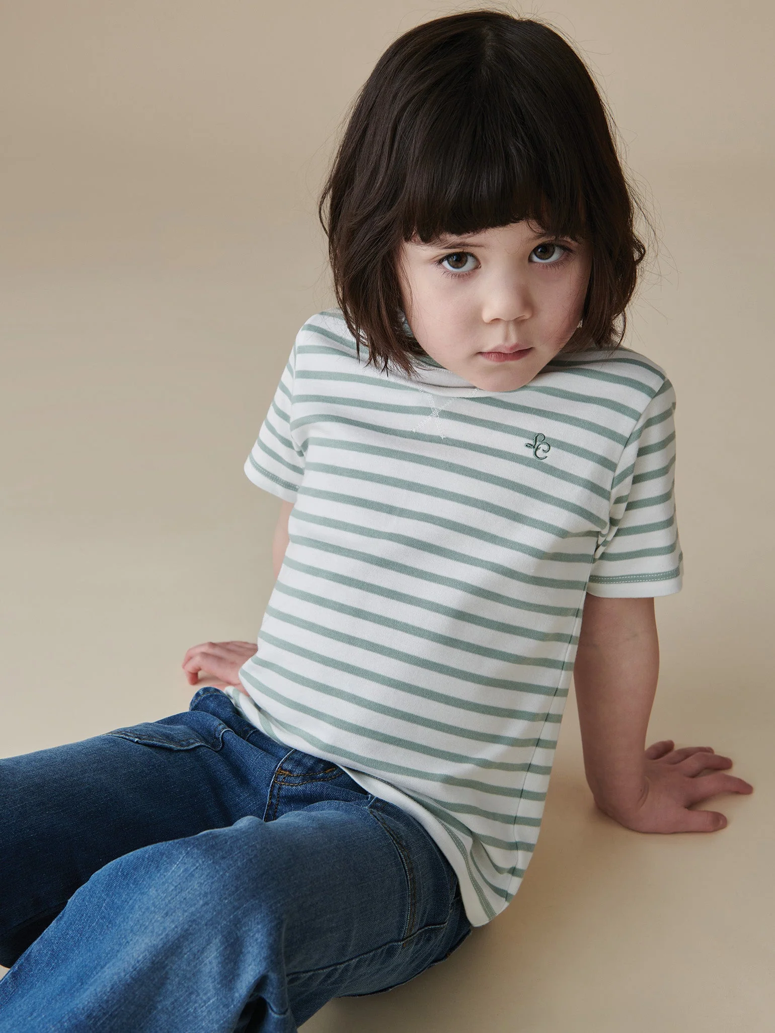 Green Stripe Kids T-Shirt
