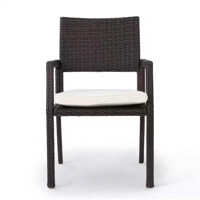 Christopher Knight Home Aisha Outdoor Wicker and Aluminum 6 Piece Dining Set with Bench, Multibrown/Brown