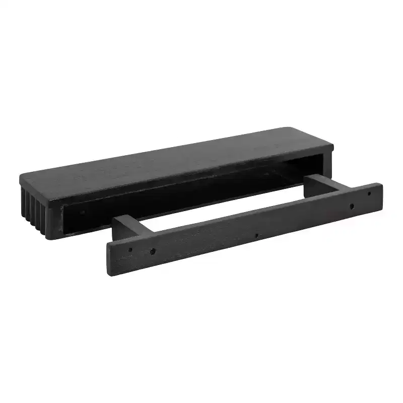 Kate & Laurel All Things Decor Set of 2 Reid Ribbed Floating Shelves Black