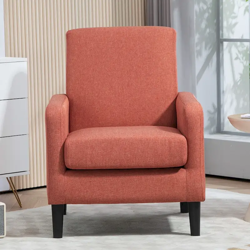 Accent Armchair with Solid Wood Frame and Padded Seat