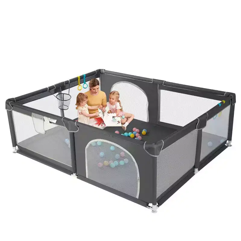 GOTGELIF 79x79 4-Panel Baby Playpen Spacious & Secure Portable Playard