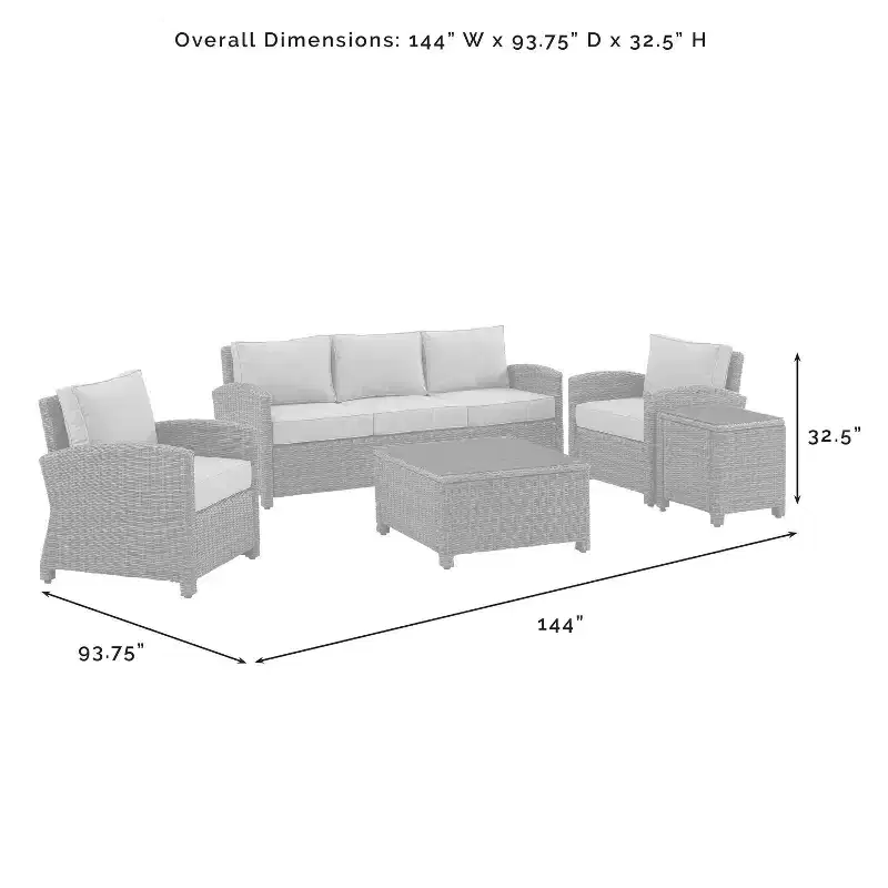 Bradenton 5pc Outdoor Wicker Sofa Set - Crosley