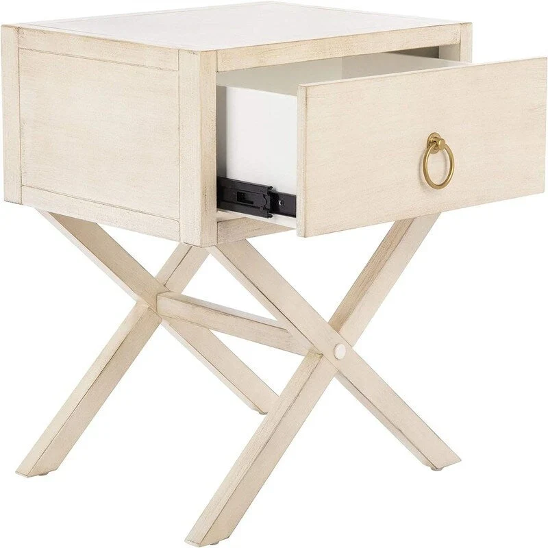 Navy and Gold 1-Drawer Nightstand | Glam Style Bedside Table