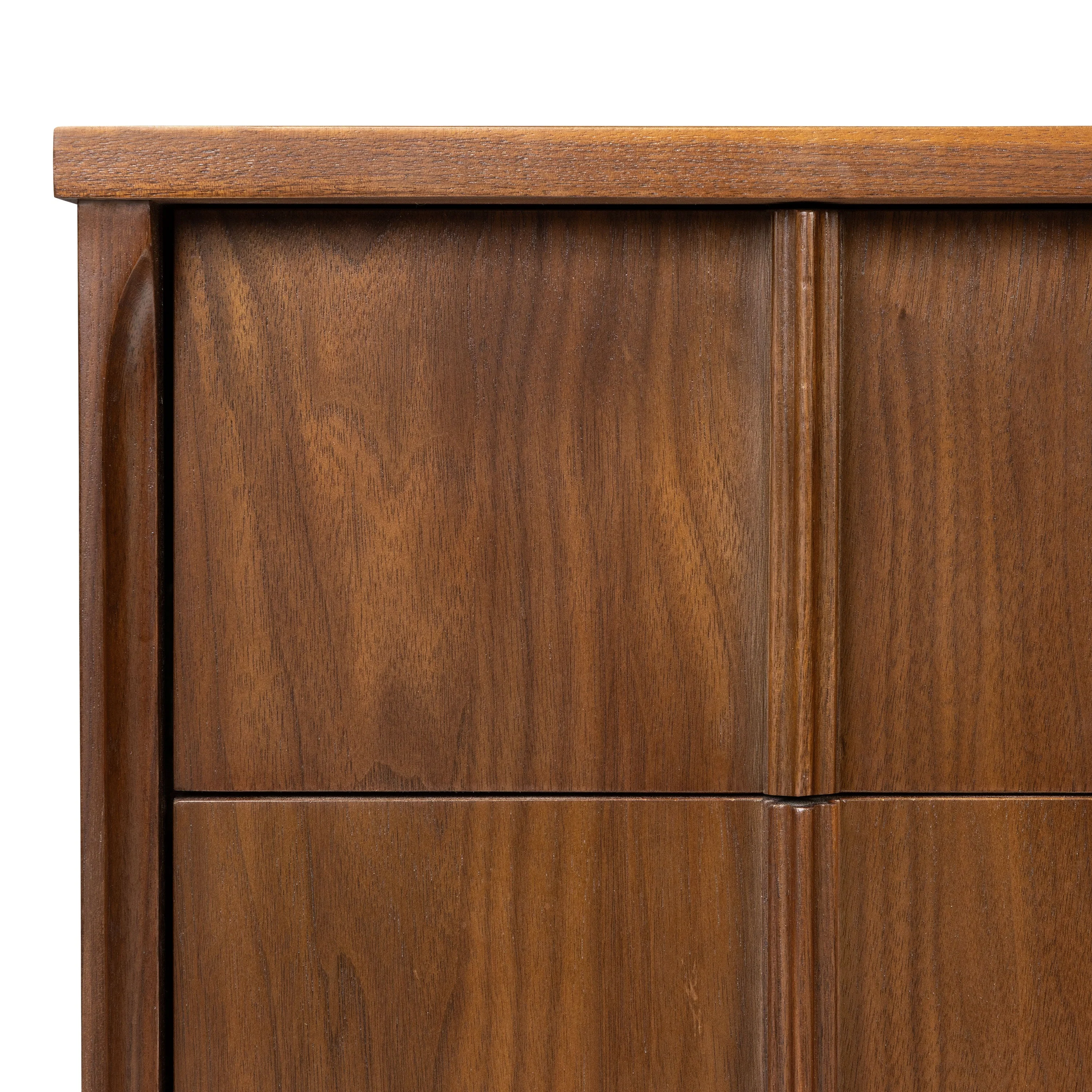 Mid-Century Modern Walnut Walnut Wood Nightstand with Solid Walnut