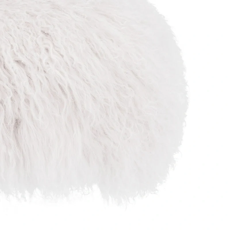 Gaetane Sheepskin Ottoman with Acrylic Legs