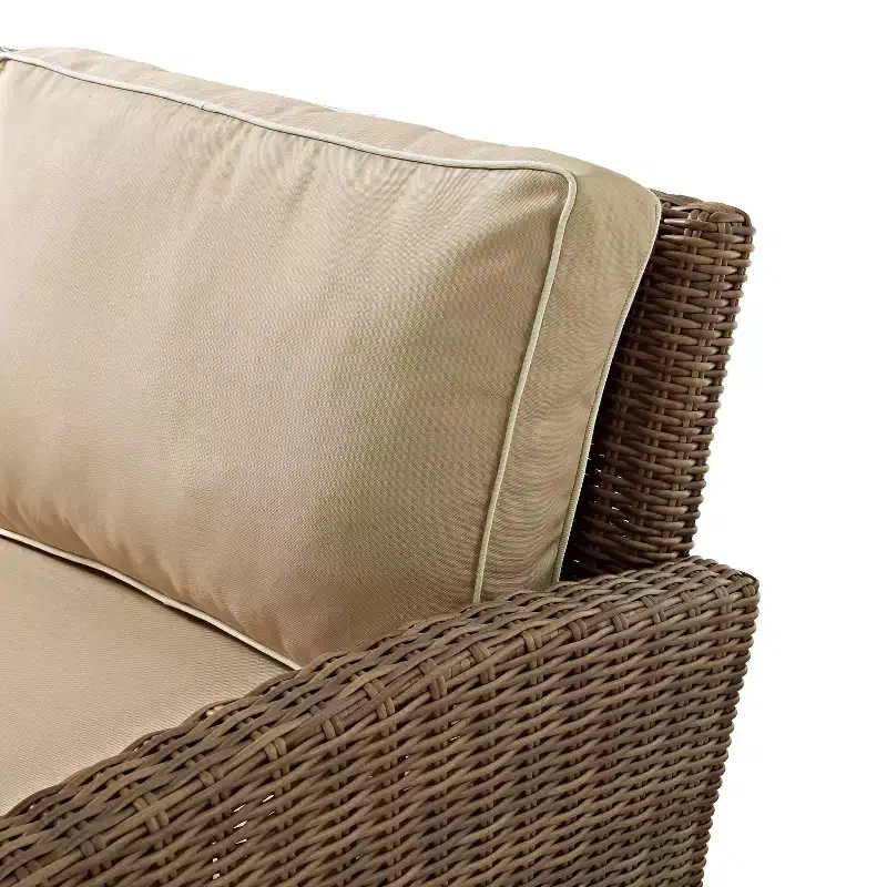 Bradenton 5pc Outdoor Wicker Sectional Set with Fire Table - Crosley