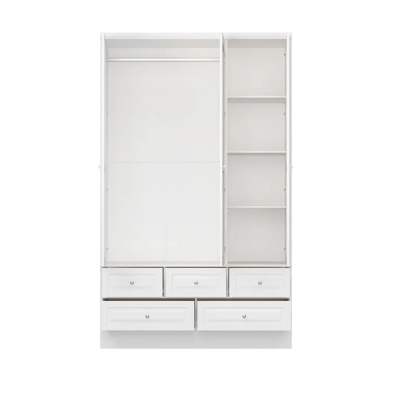 Modular Majesty Double Wardrobe Mirror-Front Storage Closet Armoires