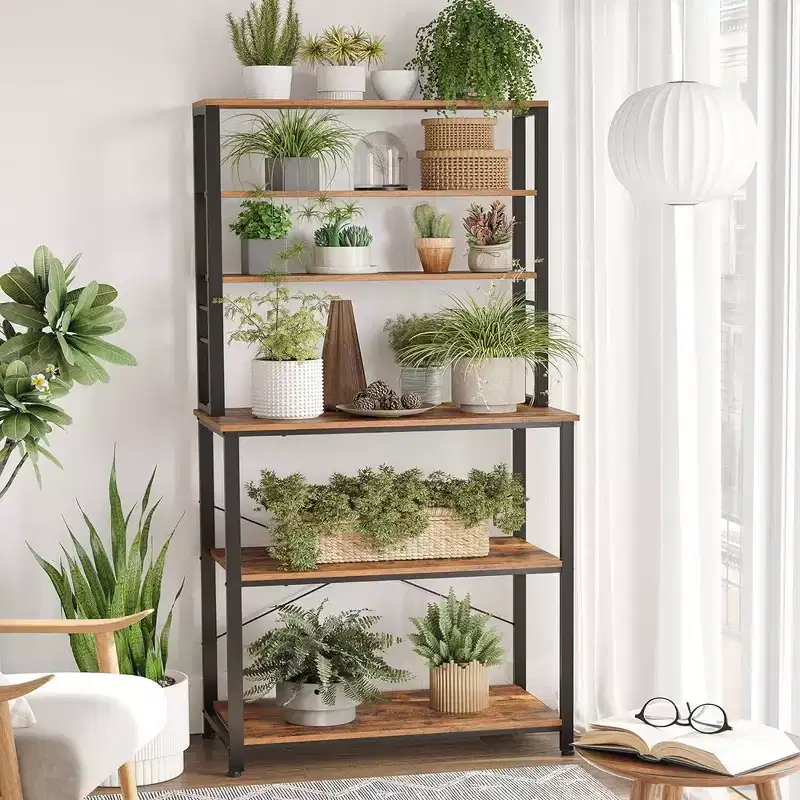 Baker's Rack Microwave Oven Stand – Kitchen Tall Utility Storage Shelf