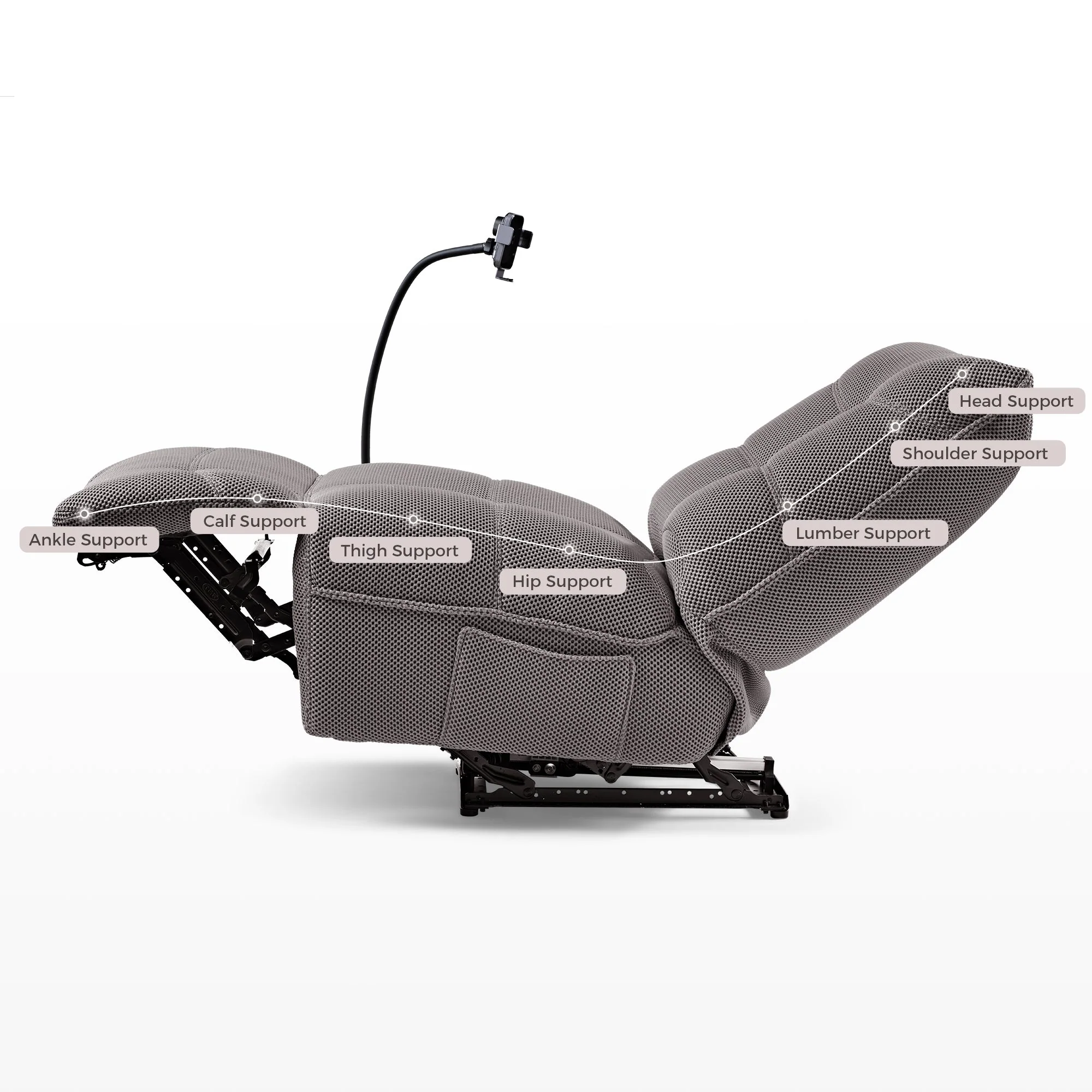 Recliner with Wireless Charging and USB Port