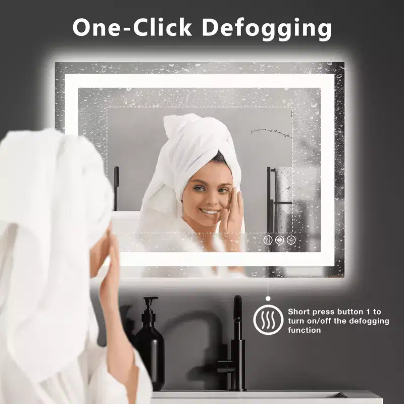 Bathroom Mirror Dual Light Source Three Lighting Modes
