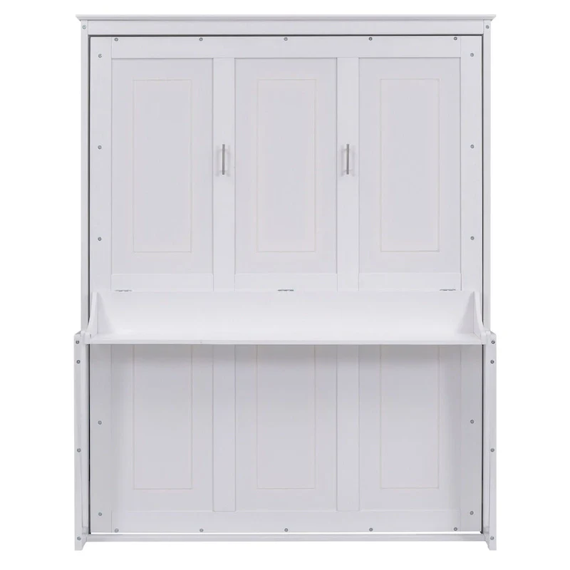 Queen Size Solid Wood Murphy Bed with a Shelf