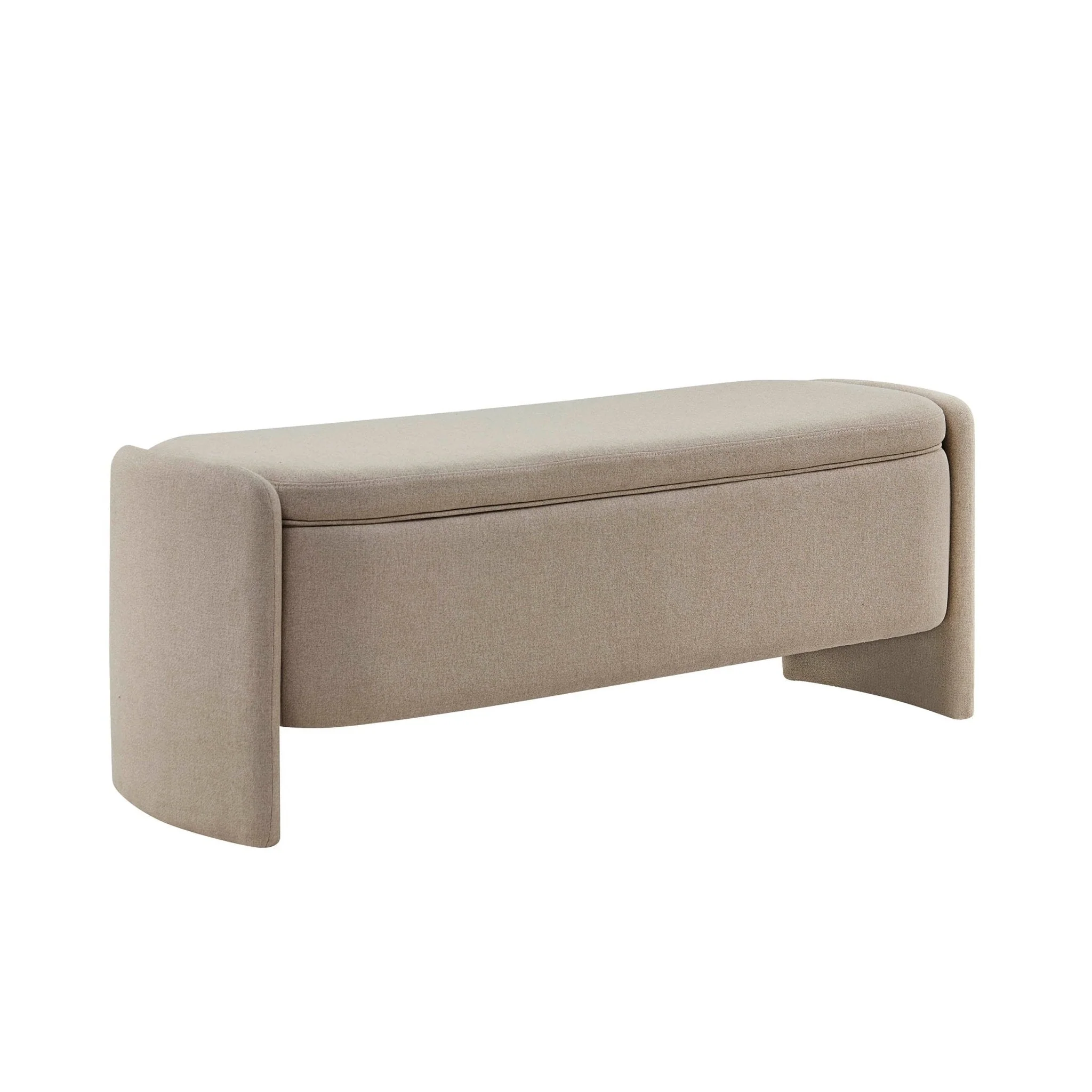 Curved Storage Bench - Oatmeal