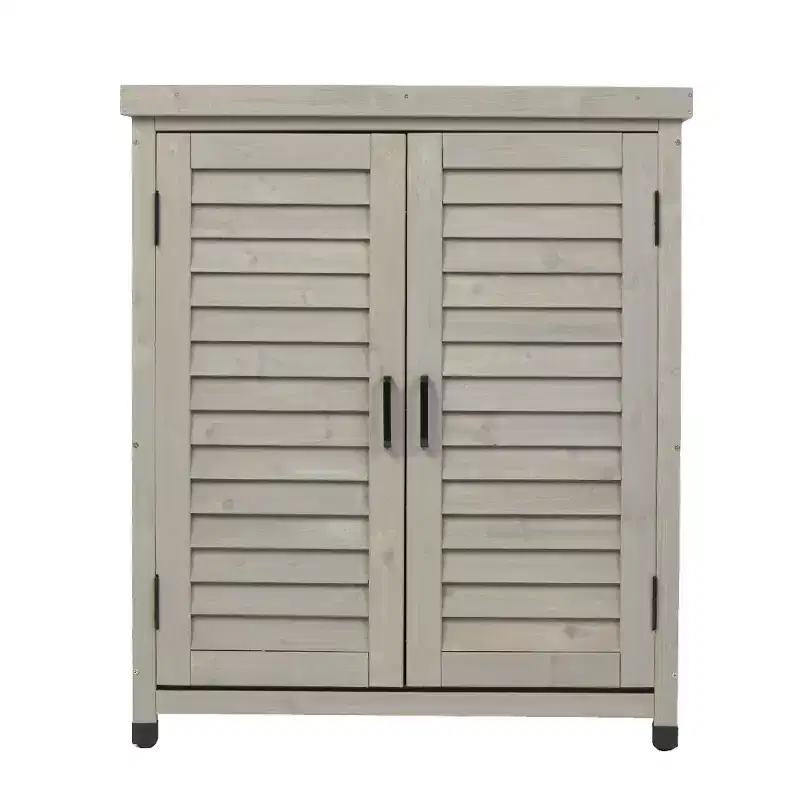 Whisen Potting Bench with Cabinet & Metal Top