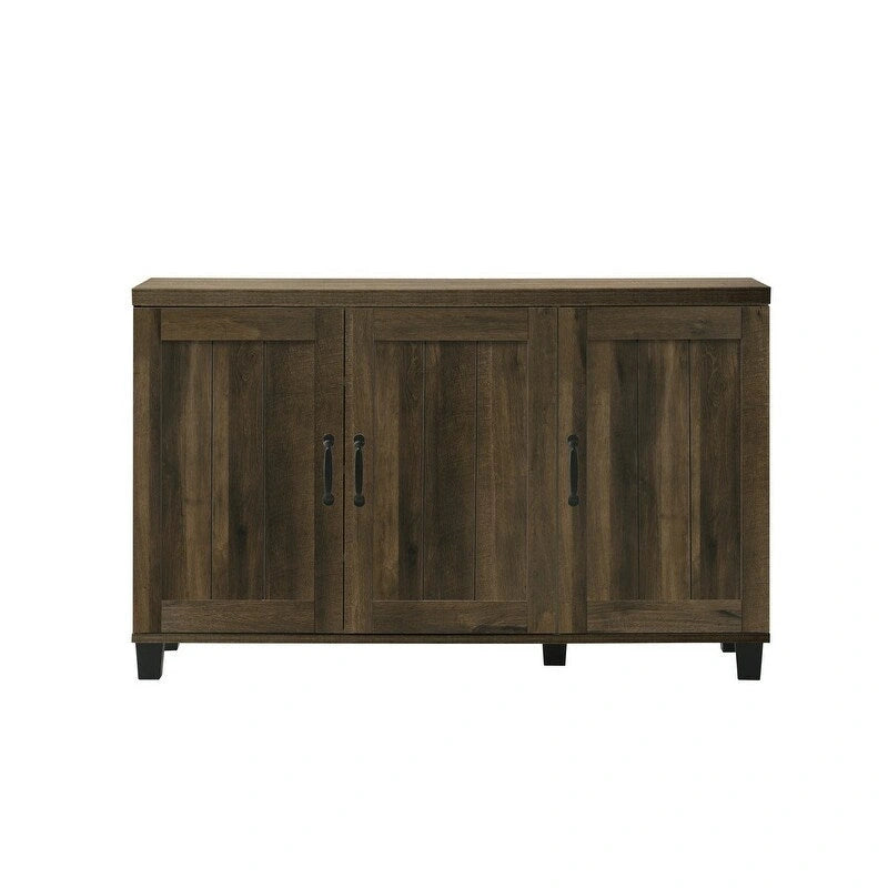 45-Inch 3-Door Shoe Cabinet – Brown / Grey, Modern Style, 6 Adjustable Shelves