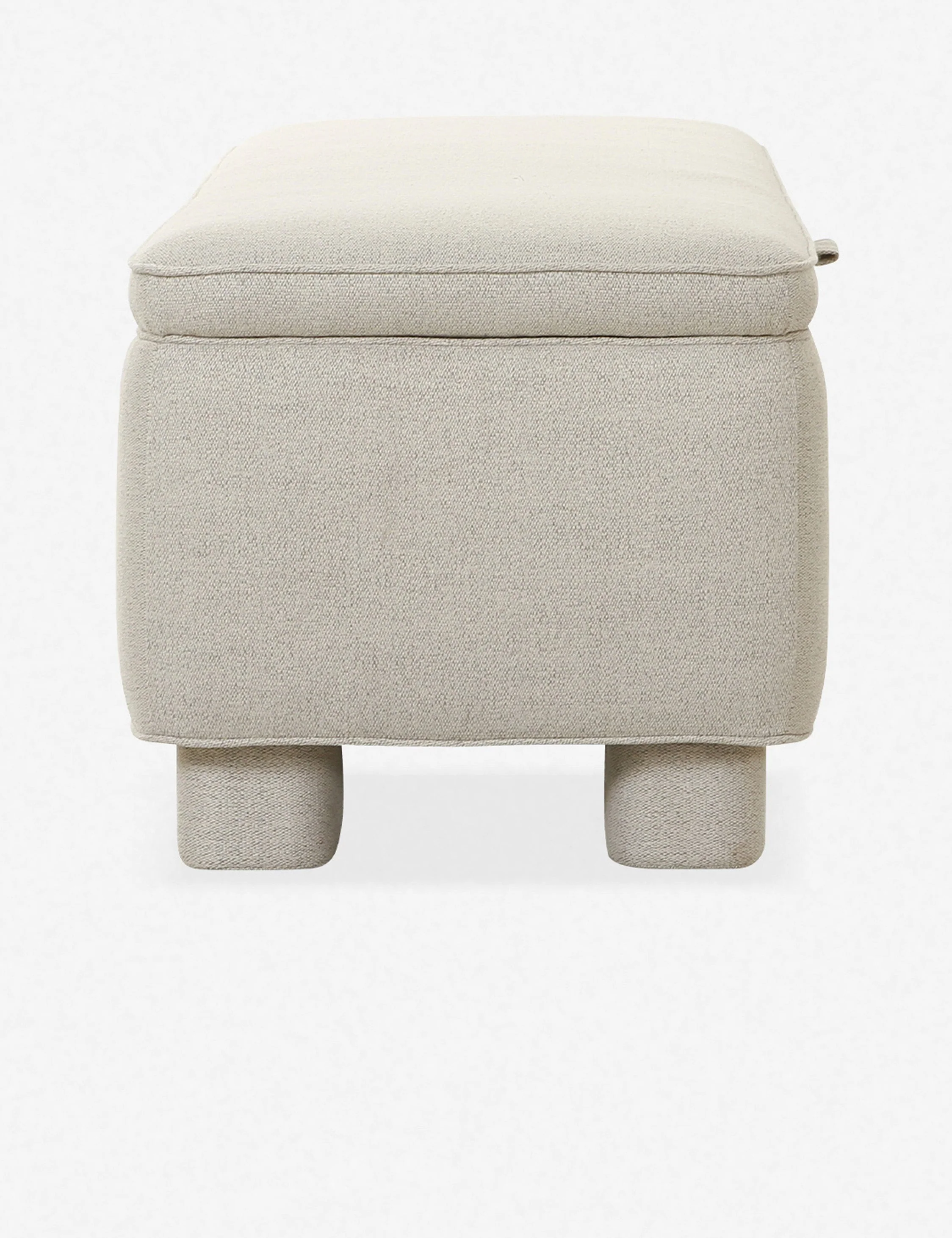 Bench - This upholstered bench is infused with timeless character, featuring inside for linens, pillows, and blankets