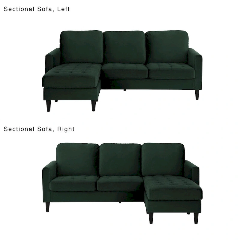 CosmoLiving by Cosmopolitan Strummer Velvet Reversible Sectional Sofa