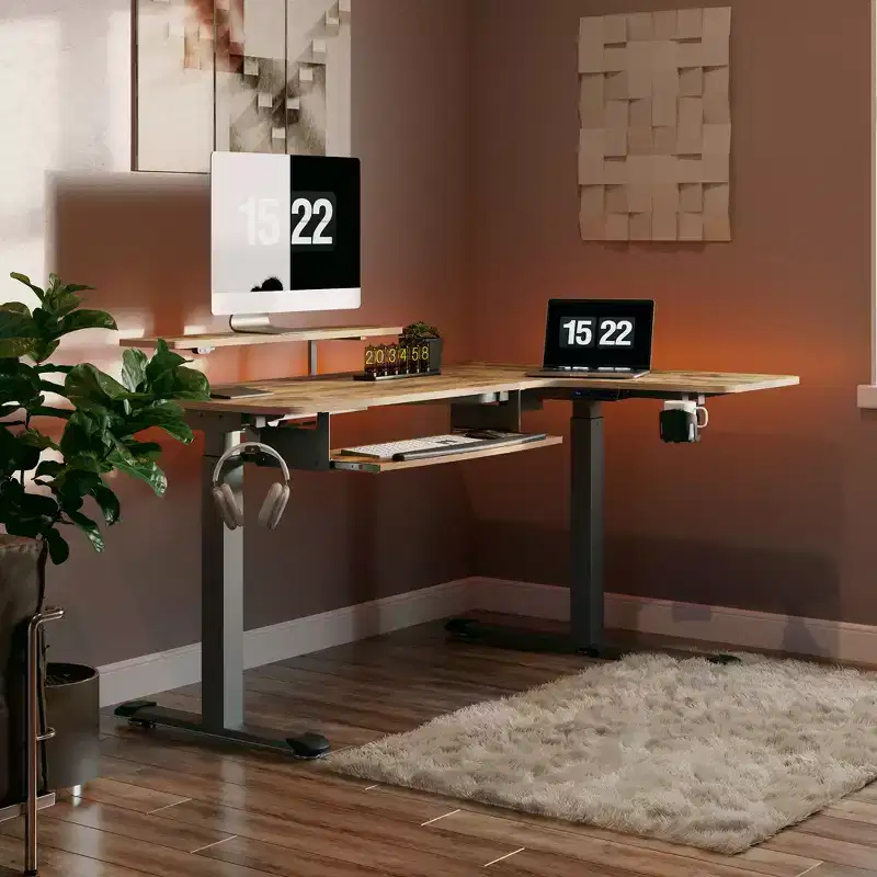 EUREKA ERGONOMIC 60x23 L Shaped Standing Desk with Accessories Set