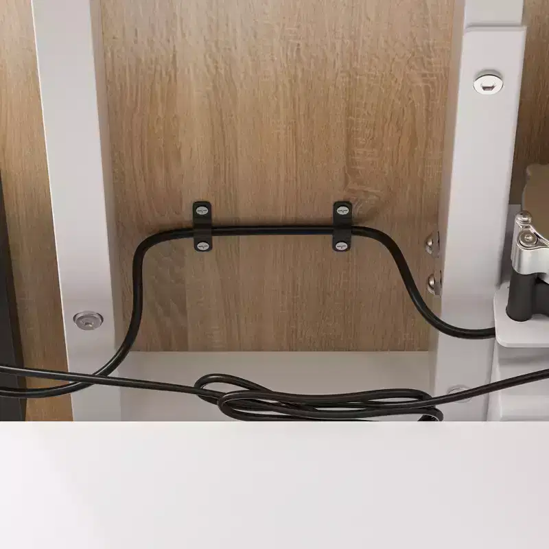Height-Adjustable Computer Desk Office Desk Standing Desk: L-Shaped Spacious Desktop, Storage Cabinets