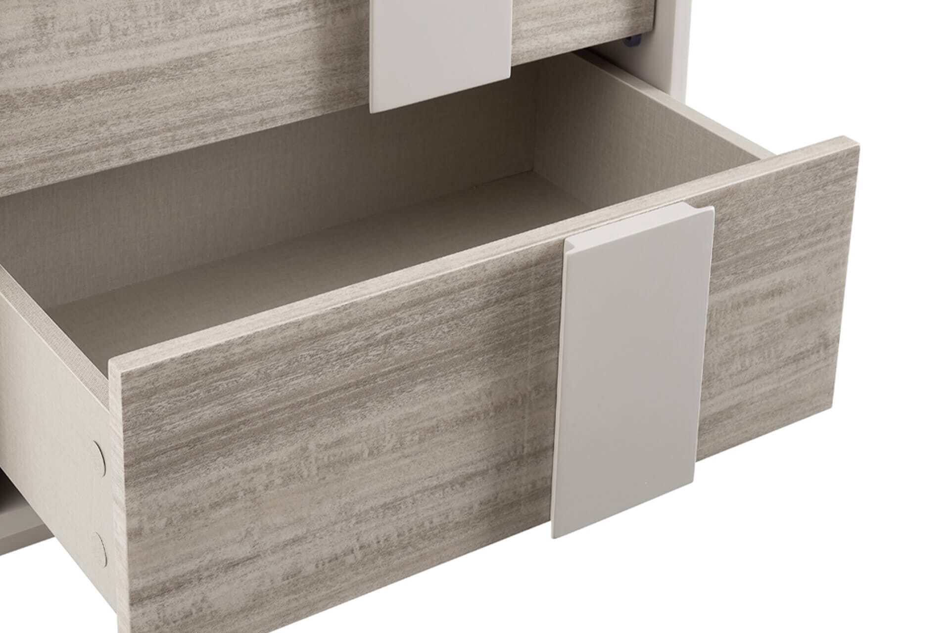Greige 2 Drawer Bedside Table