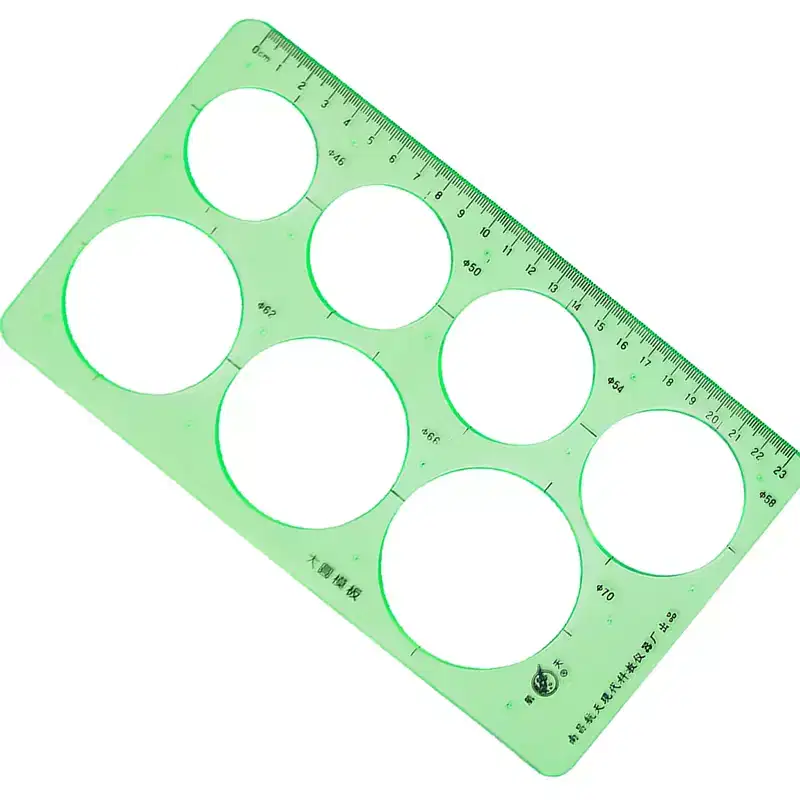 Unique Bargains Plastic Hollow Out Circle Drawing Learning Measuring Template Ruler 1 Pc