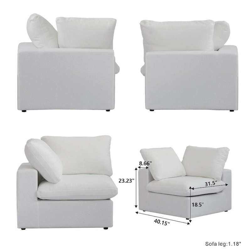Cloud Modular Sectional Sofa,Down Filled Comfort Sofa Couch for Living Room