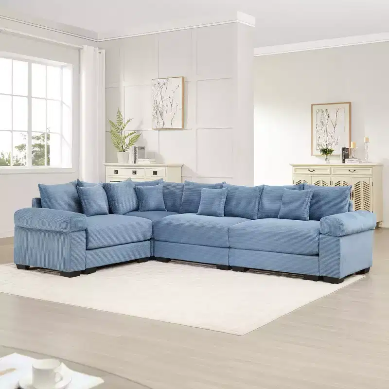 Oversized Cloud Modular Sectional Couch,Convertible Sectional Couches Deep Seat Extra-Wide Armrests