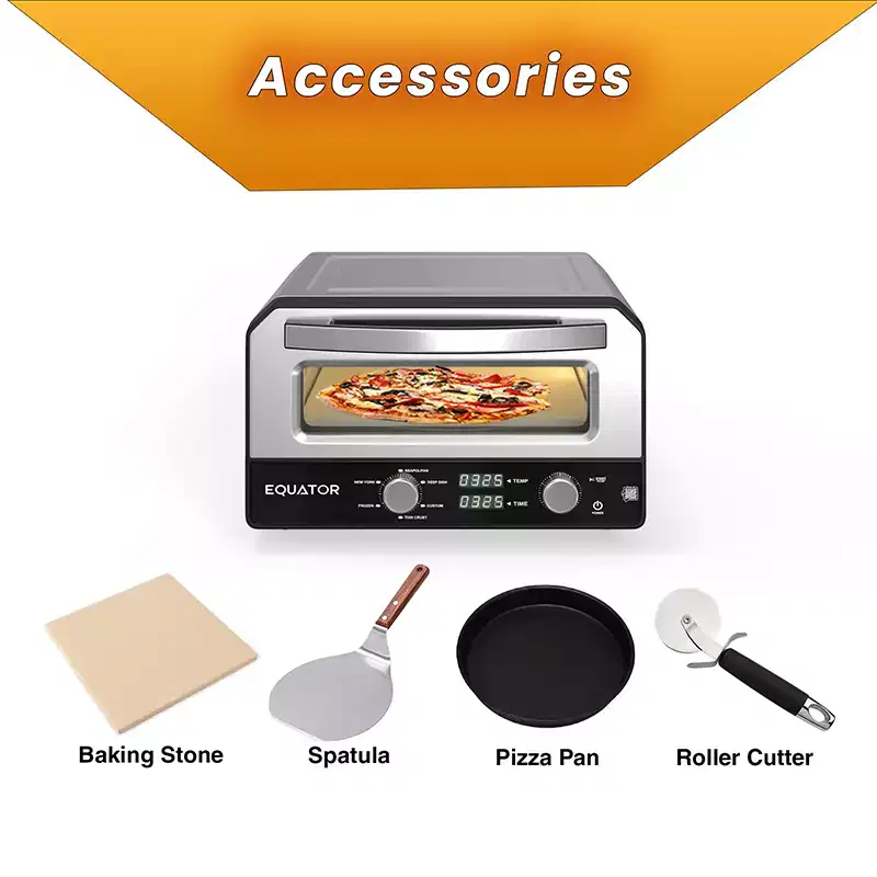 Equator ELECTRIC PIZZA OVEN Multi Program w/ Baking Stone Countertop 0.5cf 110V