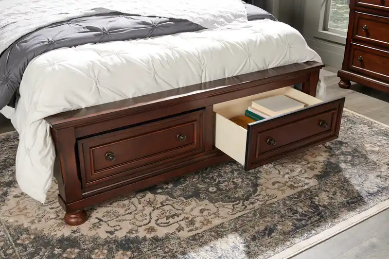 Platform Storage Bed with Headboard & Frame