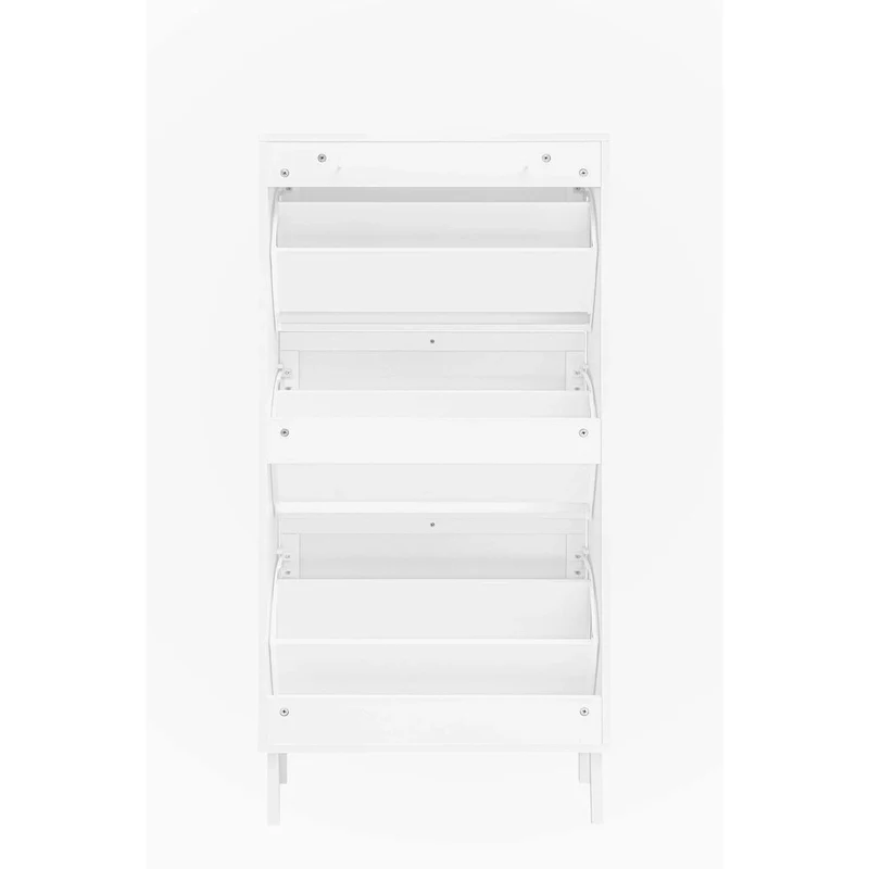 Rattan 3-Door Shoe Rack