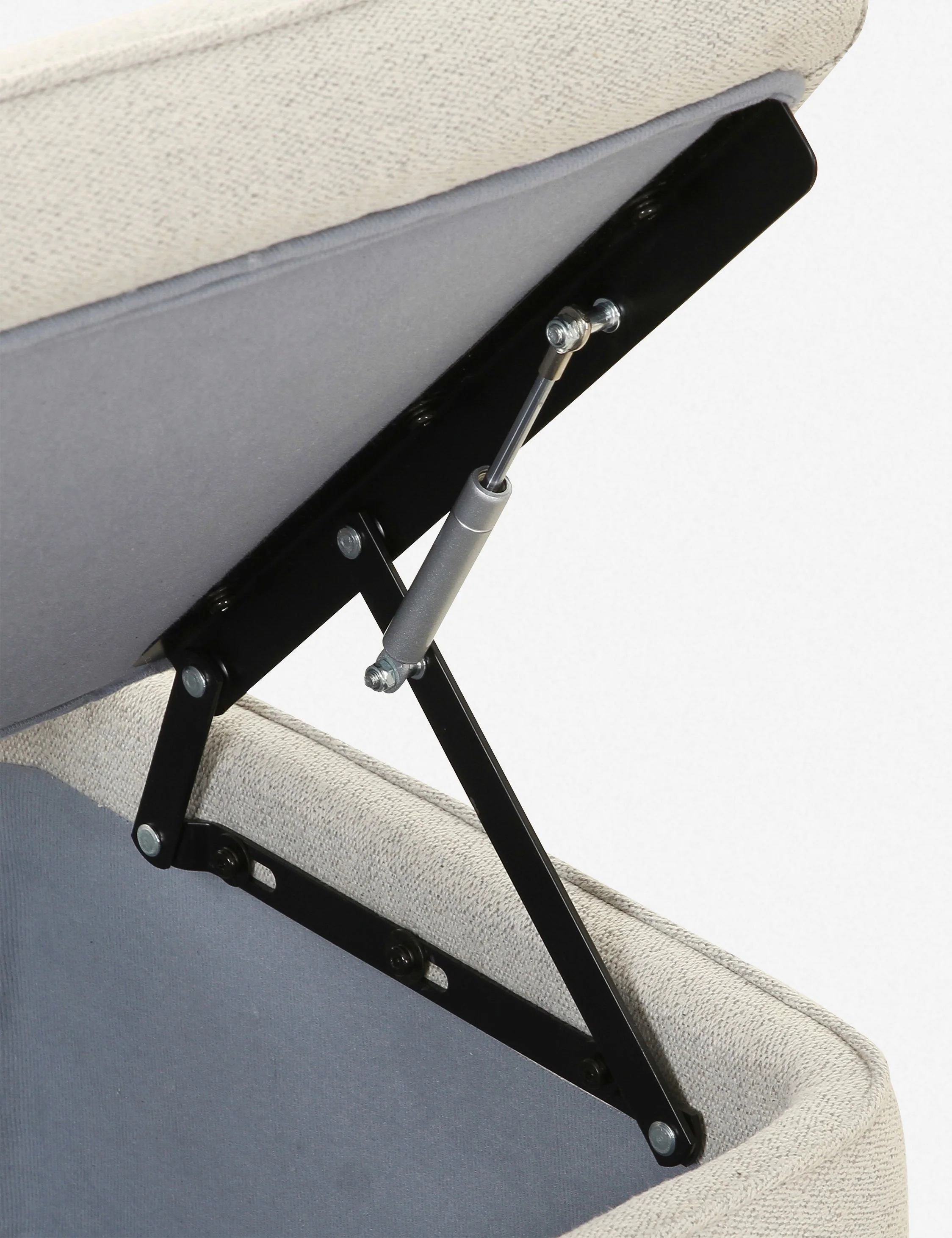 Bench - This upholstered bench is infused with timeless character, featuring inside for linens, pillows, and blankets