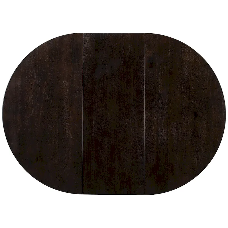 5 Piece Dining Table Set, Wooden Round Kitchen Dining Table Set with Extendable Dining Table and 4 Upholstered Dining Chairs