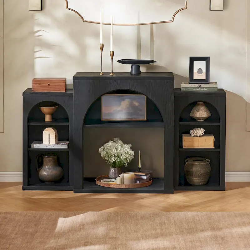 Mopio Blake Electric Fireplace Mantel TV Stand