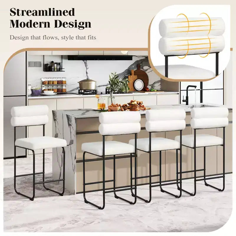 Costway Set of 2 Counter Height Bar Stools 26 Counter Stools w/ Metal Frame & Footrest
