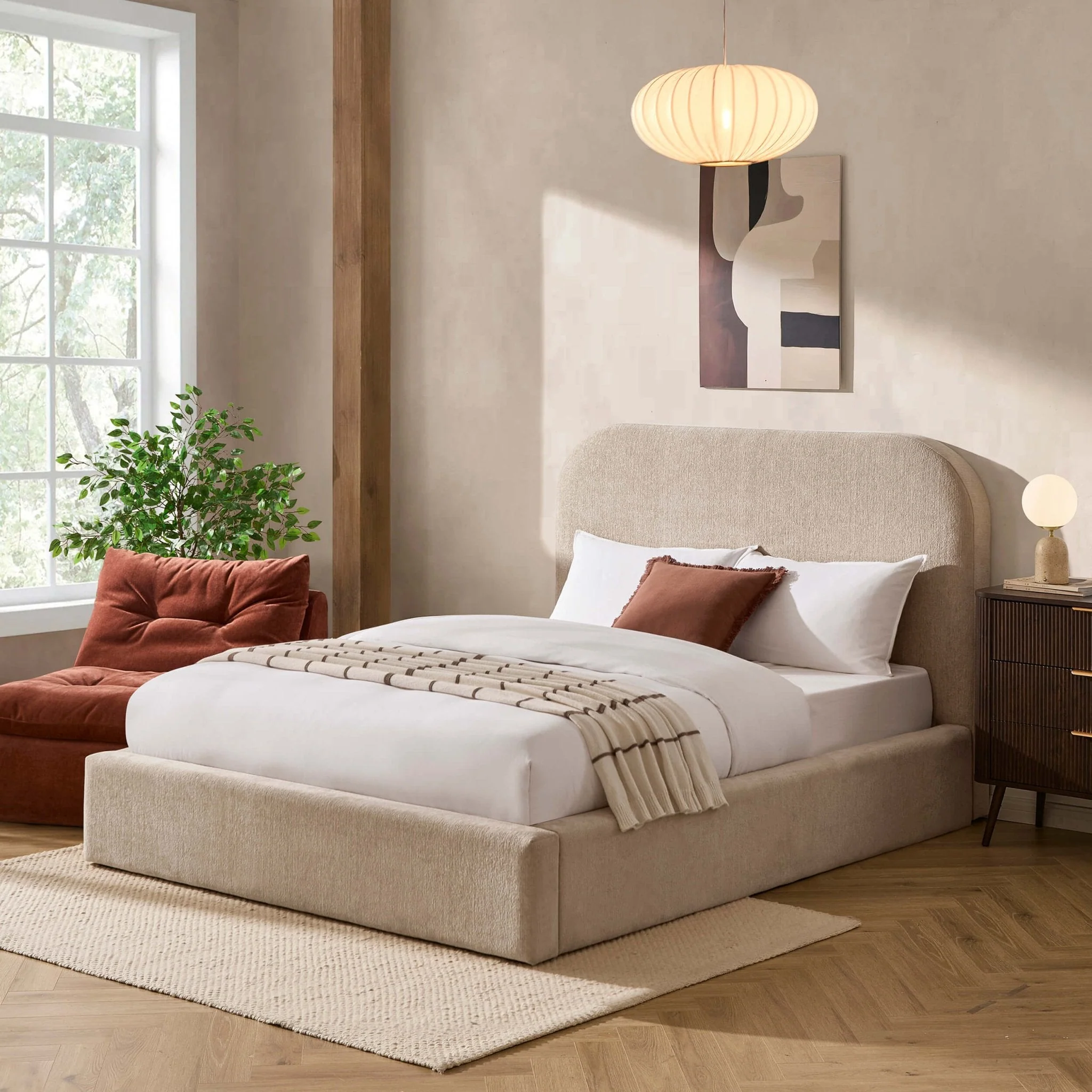 Storage Bed - Textured Oatmeal
