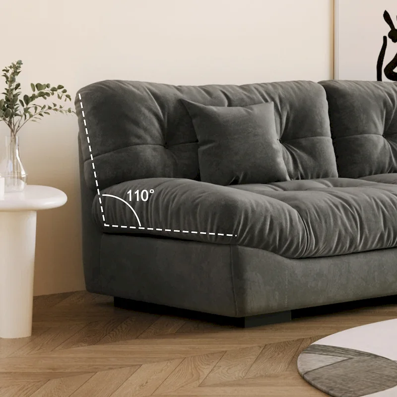 Modern Sanded Velvet Cloud Loveseat Sofa Sectional Couch for Living Room