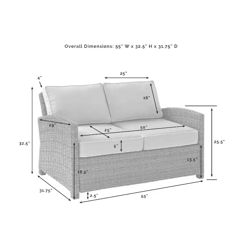 Bradenton 4pc Outdoor Wicker Conversation Set - Crosley
