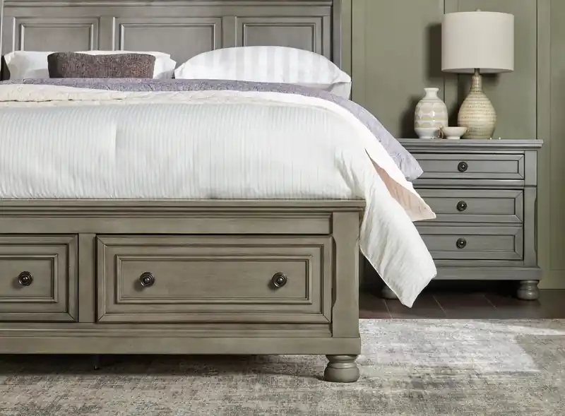Platform Storage Bed with Headboard & Frame