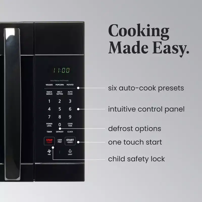 Farberware 1.7 Cu. Ft. Over-the-Range Microwave, 1000W with Smart Sensor Cooking