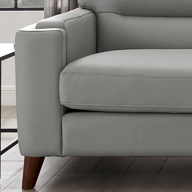 Hydeline Elm Top Grain Leather Chair With Feather, Memory Foam and Springs