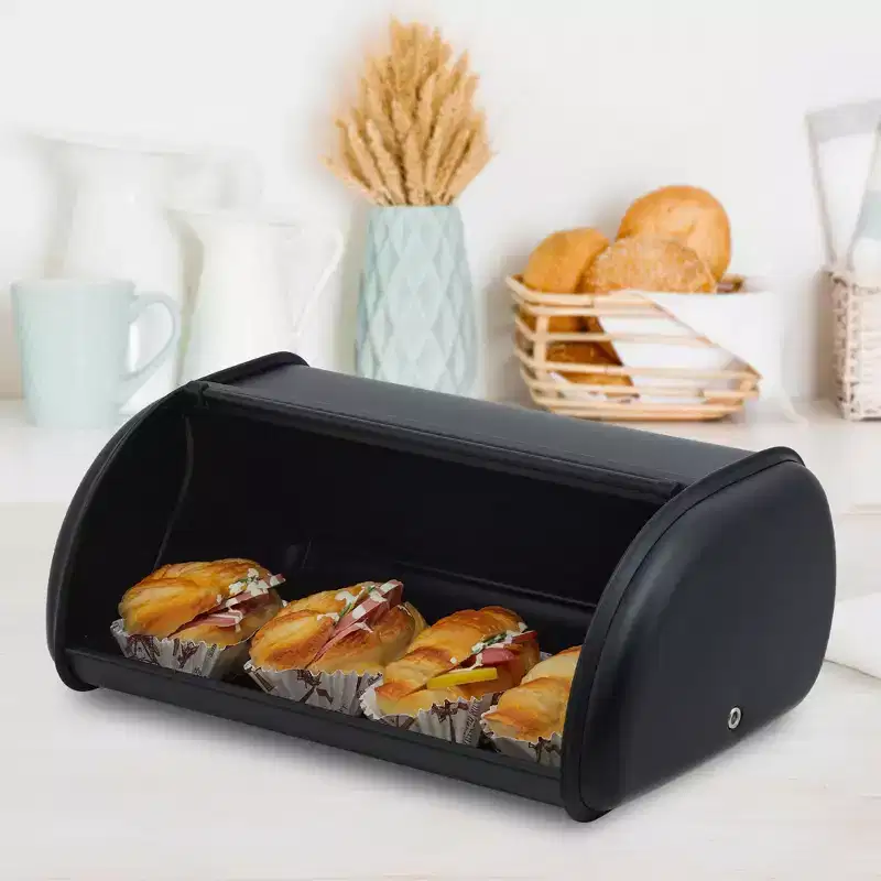 Stainless Steel Bread Box with Window for Kitchen Food Storage
